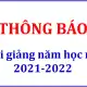 THÔNG BÁO VỀ NGÀY KHAI GIẢNG NĂM HỌC MỚI 2021-2022