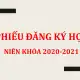 Thông báo &amp;#8211; PHIẾU ĐĂNG KÝ HỌC, NK 2020 &amp;#8211; 2021