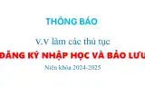 Đăng ký Nhập học &amp; Bảo lưu (2024-2025)