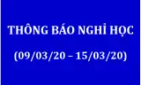 THÔNG BÁO NGHỈ HỌC ĐẾN NGÀY 15.03.20