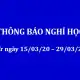 THÔNG BÁO NGHỈ HỌC LẦN VI