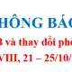 Thời Khóa biểu và thay đổi phòng học trong tuần VIII (21 - 25/10/2024)