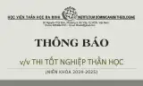 Thông báo thi Tốt nghiệp Thần học (2024-2025)