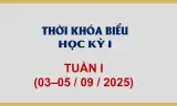 Thời khóa biểu - Tuần I (03-05/09/2025)