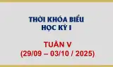 Thời khóa biểu - Tuần V (29/9-03/10/2025)