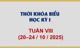 Thời khóa biểu - Tuần VIII (20-24/10/2025)