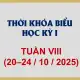 Thời khóa biểu - Tuần VIII (20-24/10/2025)