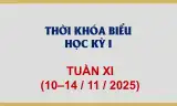 Thời khóa biểu - Tuần XI (10-14/11/2025)