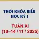 Thời khóa biểu - Tuần XI (10-14/11/2025)