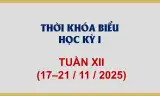 Thời khóa biểu - Tuần XII (17-21/11/2025)