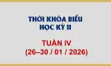 Thời khóa biểu HK II - Tuần IV (26-30/01/2026)